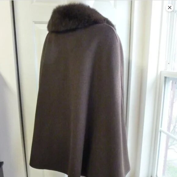 WOLFIE FURS Made For Generations™Fox Fur-Trimmed Cape - Picture 6 of 10